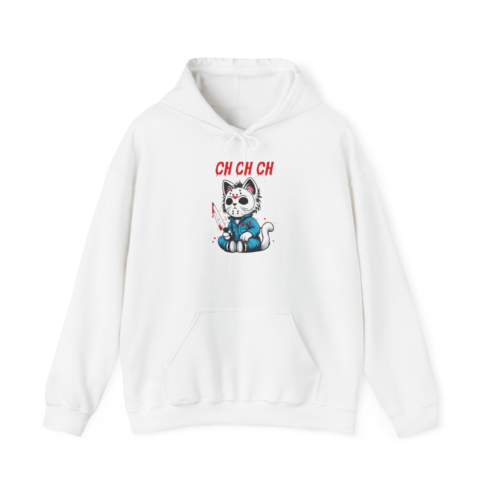 Cat Ch Ch Ch Hoodie — Cute Creepy Cat Hooded Sweatshirt