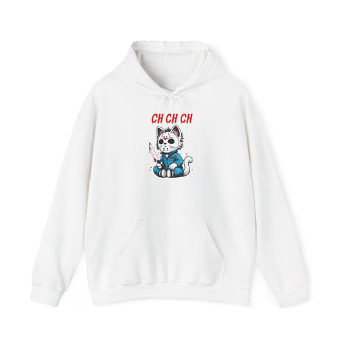 Cat Ch Ch Ch Hoodie — Cute Creepy Cat Hooded Sweatshirt