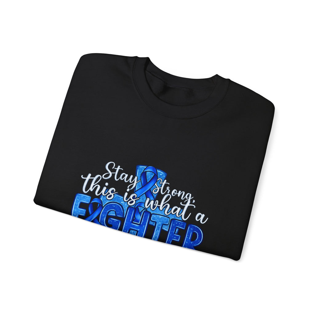 Crewneck Sweatshirt - This Is What a Fighter Looks Like (Blue Ribbon Awareness)
