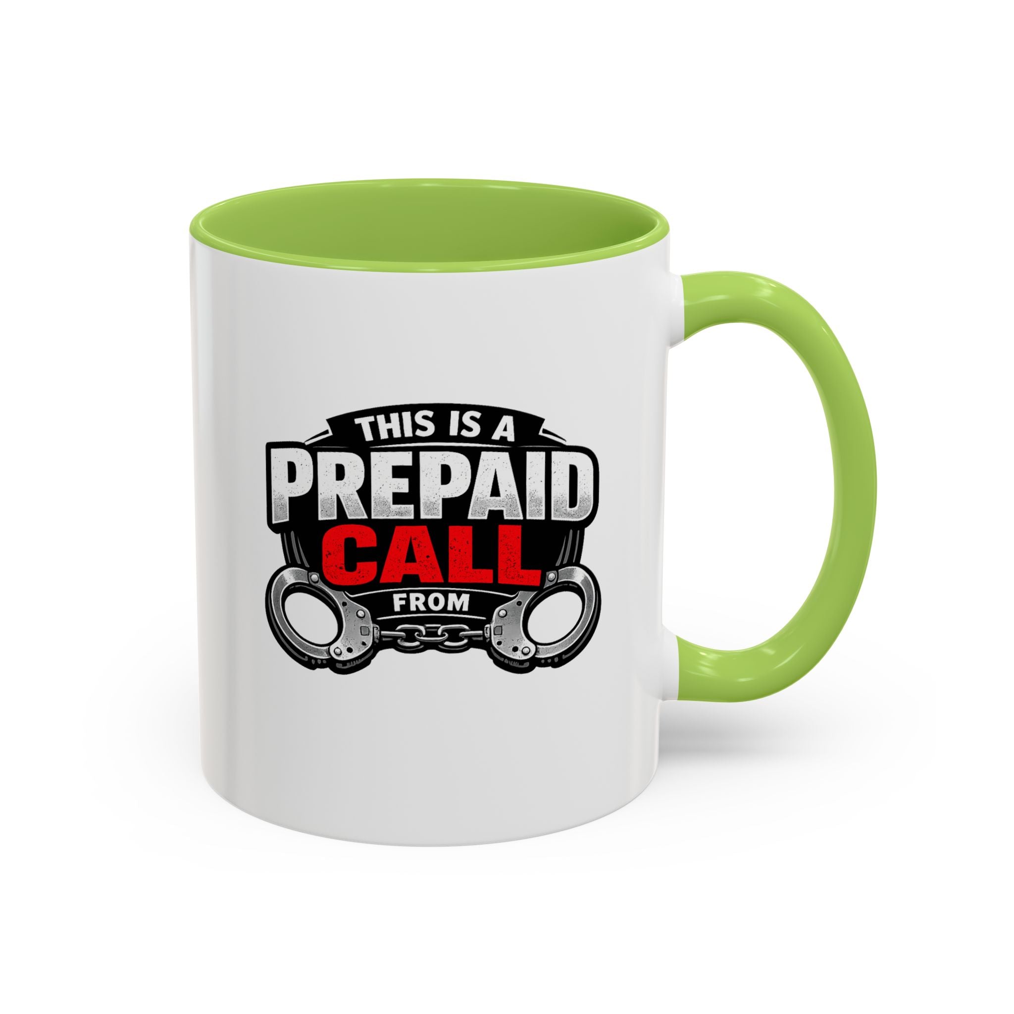 Coffee Mug — “This Is A Prepaid Call” Funny Police/Prisoner Design
