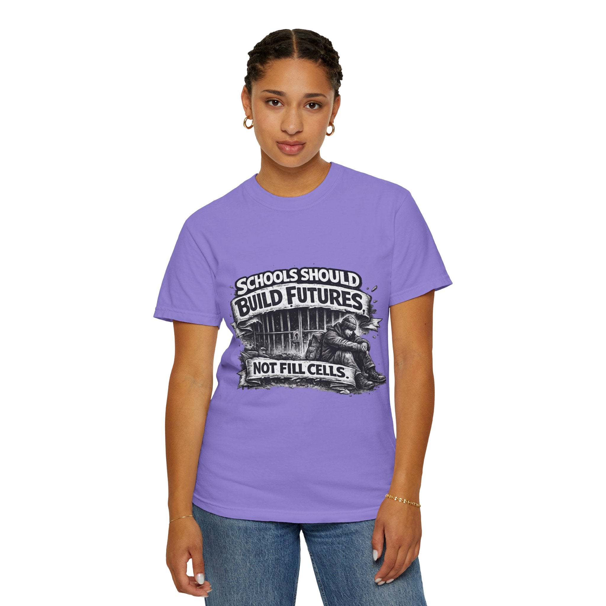 T-Shirt — "Schools Should Build Futures Not Fill Cells" Graphic Tee