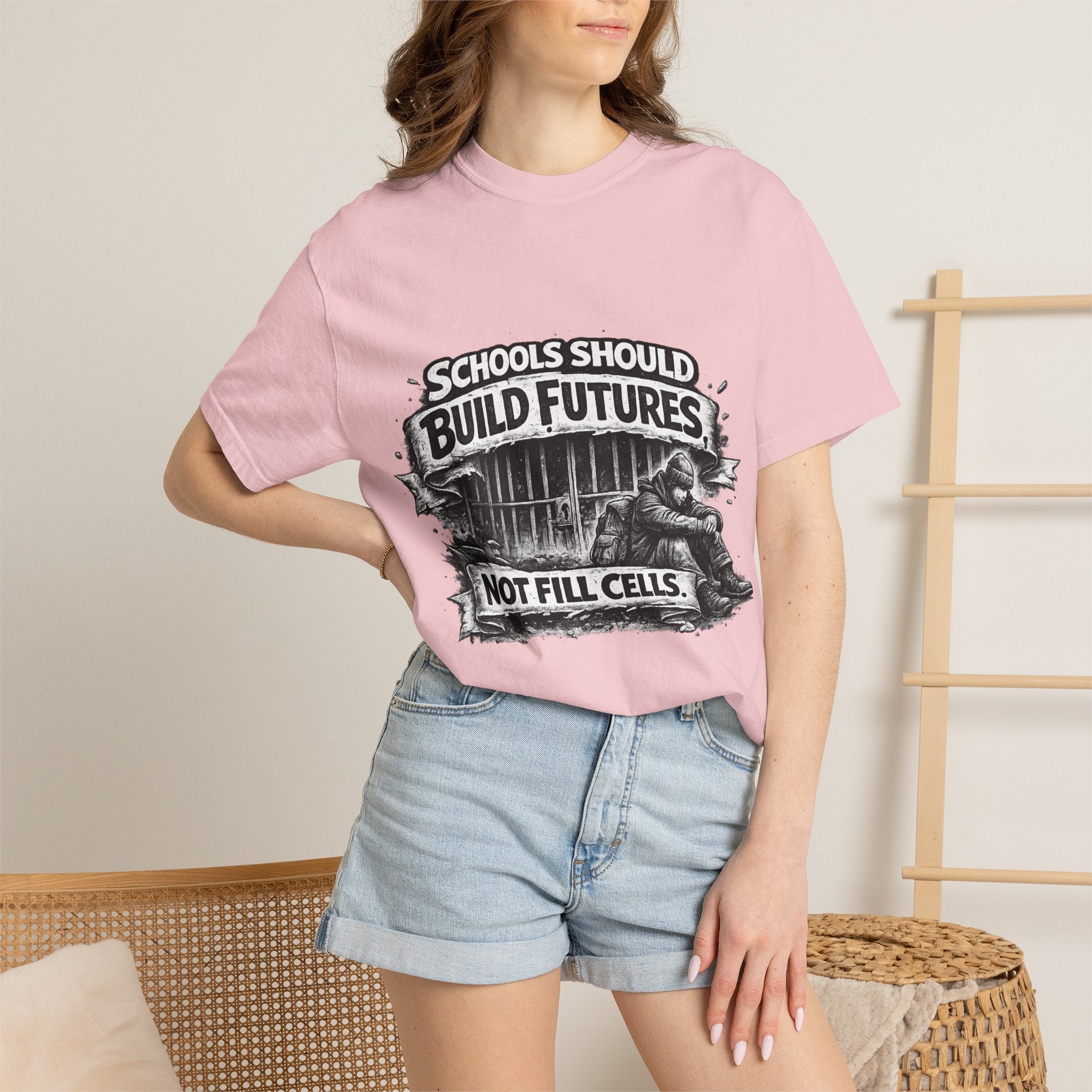 T-Shirt — "Schools Should Build Futures Not Fill Cells" Graphic Tee