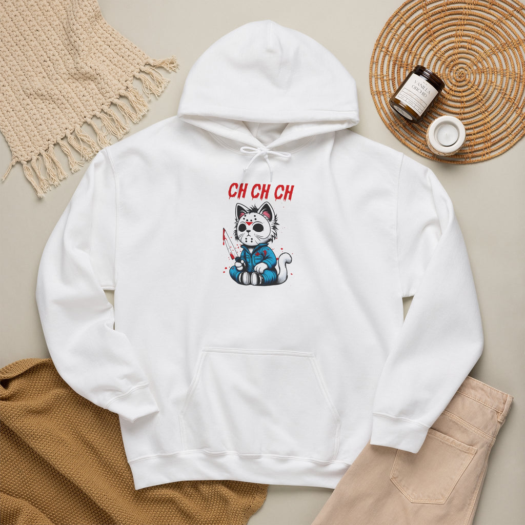 Cat Ch Ch Ch Hoodie — Cute Creepy Cat Hooded Sweatshirt