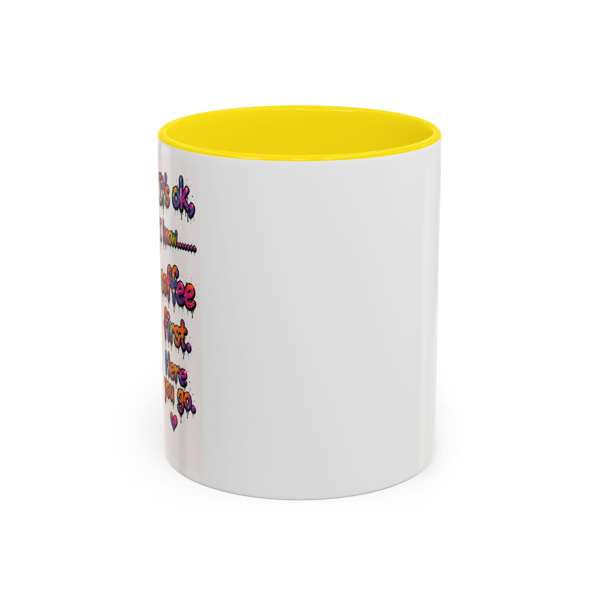 Floral Accent Coffee Mug (11/15oz) — Colorful Botanical Coffee Cup