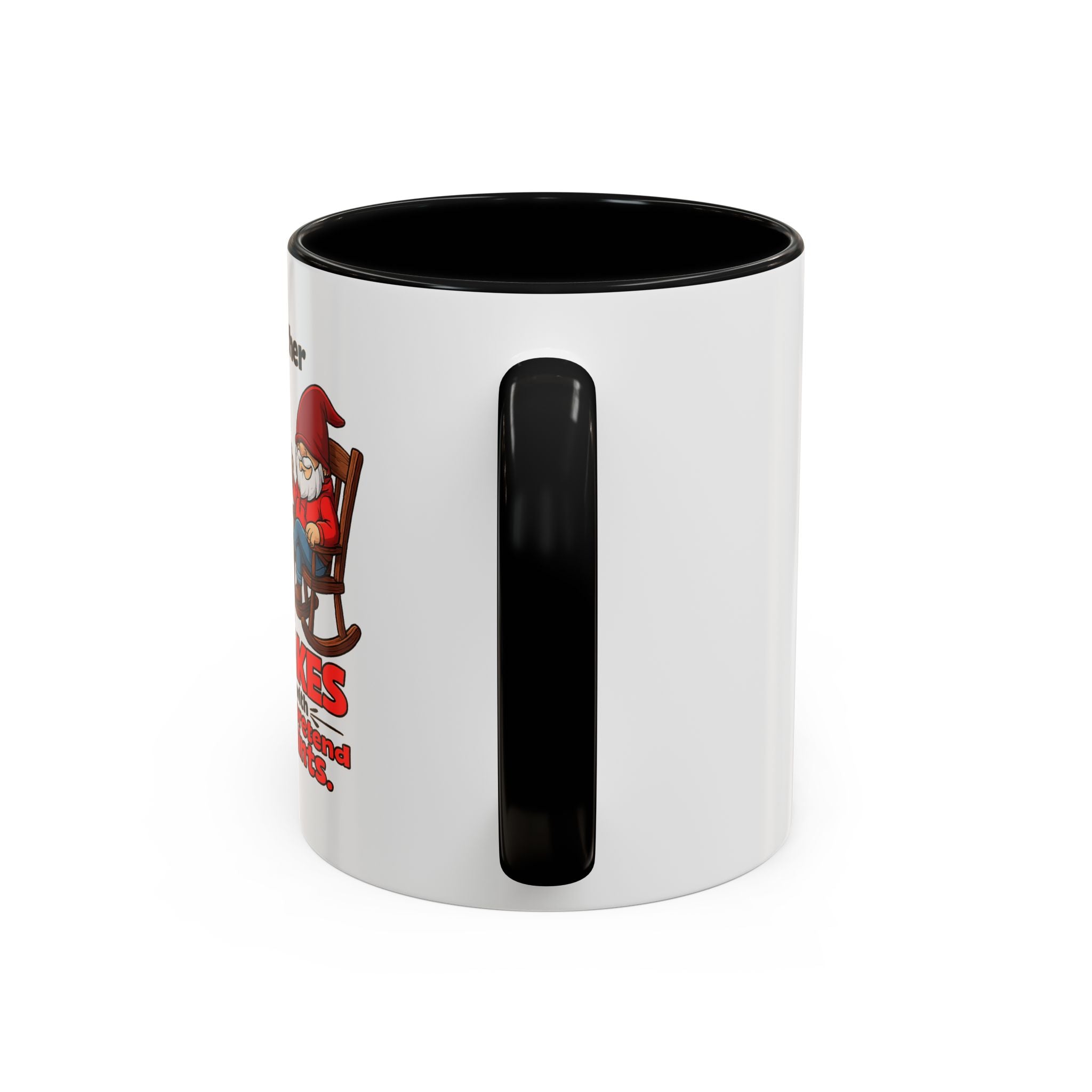 Accent Coffee Mug – 'Rather Pull Up a Chair' Religious Gnome Inspirational Coffee Mug