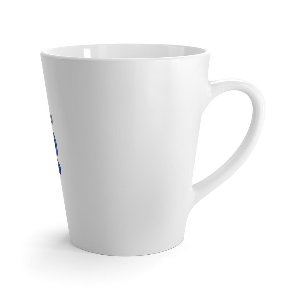 Latte Mug - "Stay Strong, This Is What a Fighter Looks Like" Blue Awareness Ribbon