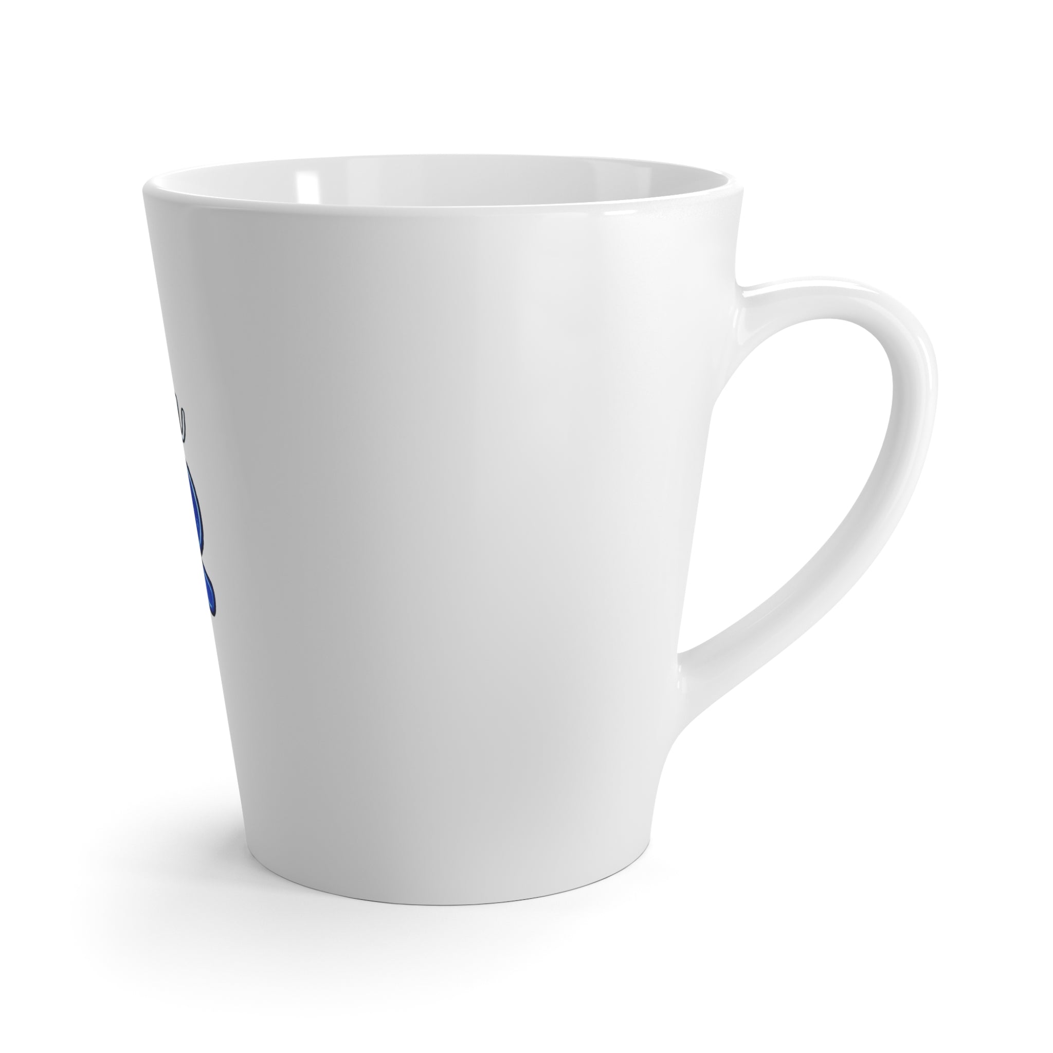 Latte Mug - "Stay Strong, This Is What a Fighter Looks Like" Blue Awareness Ribbon