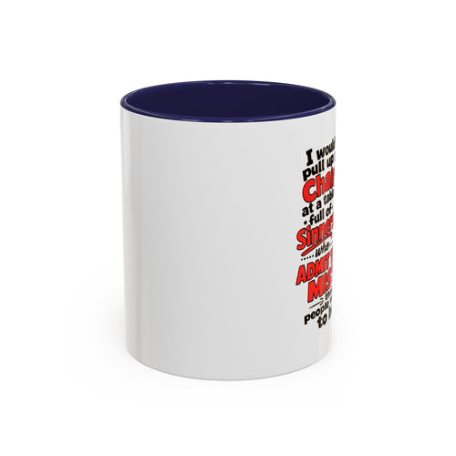 Accent Coffee Mug – 'Rather Pull Up a Chair' Religious Gnome Inspirational Coffee Mug