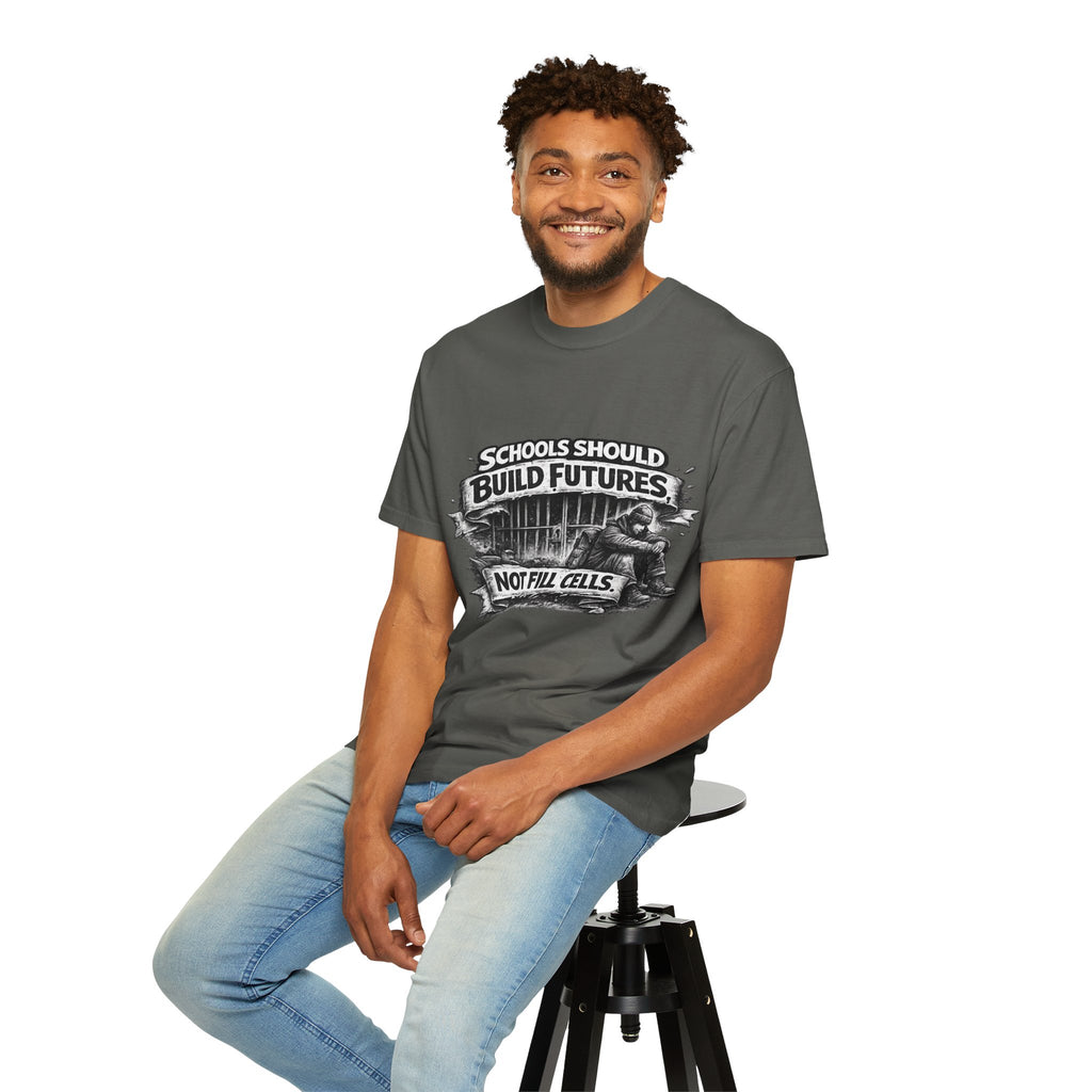 T-Shirt — "Schools Should Build Futures Not Fill Cells" Graphic Tee