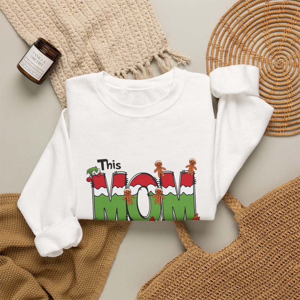 Mom Christmas Sweatshirt — "This Mom Loves Her Little Grinches" Holiday Crewneck