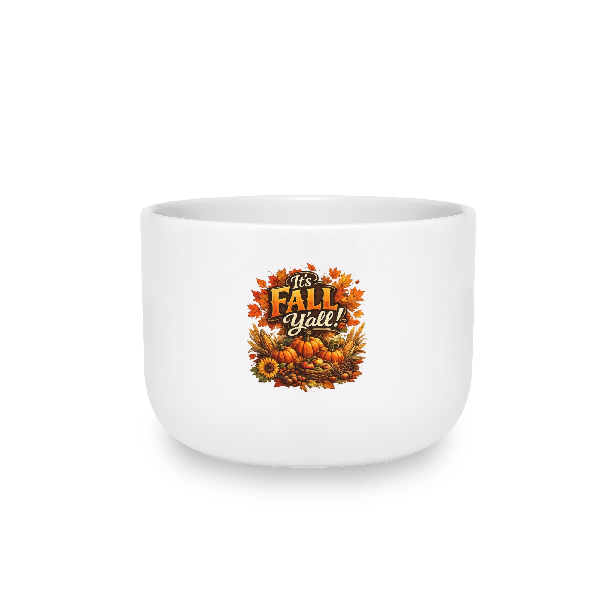 Fall Y’all Ceramic Latte Mug — 25oz Autumn Pumpkin & Sunflower Coffee Cup