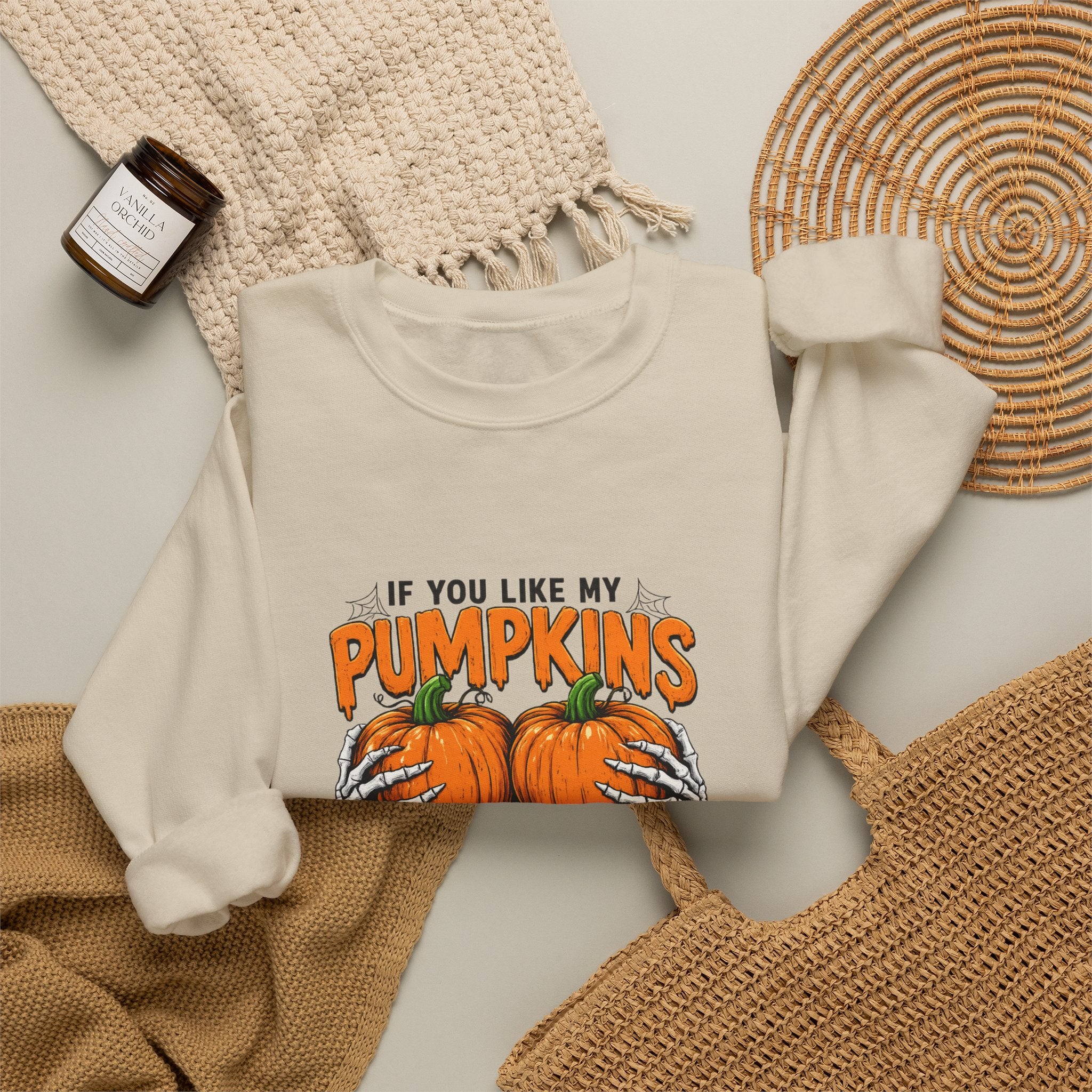 Funny Pumpkin Pie Sweatshirt — "If You Like My Pumpkins You Should See My Pie" Fall Crewneck