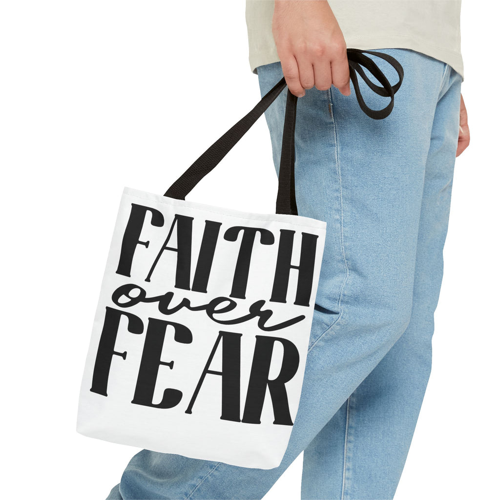 Faith Over Fear Tote Bag — Inspirational Christian Canvas Tote for Church, Gifts & Daily Use