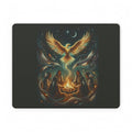 Phoenix Rising PU Leather Mouse Mat — Mystical Campfire Spirit Art