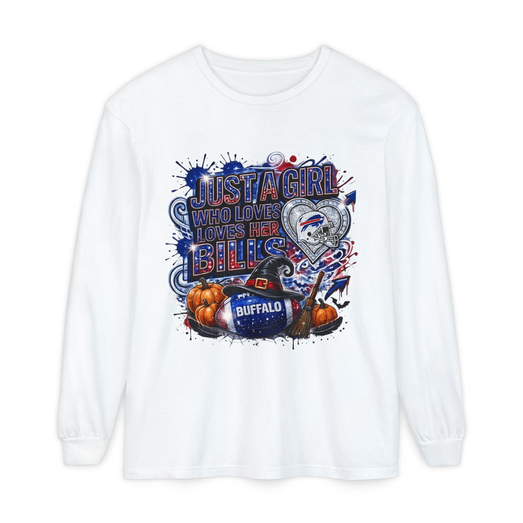 Long Sleeve T-Shirt — "Just a Girl Who Loves Her Bills" Buffalo Football Fan Tee