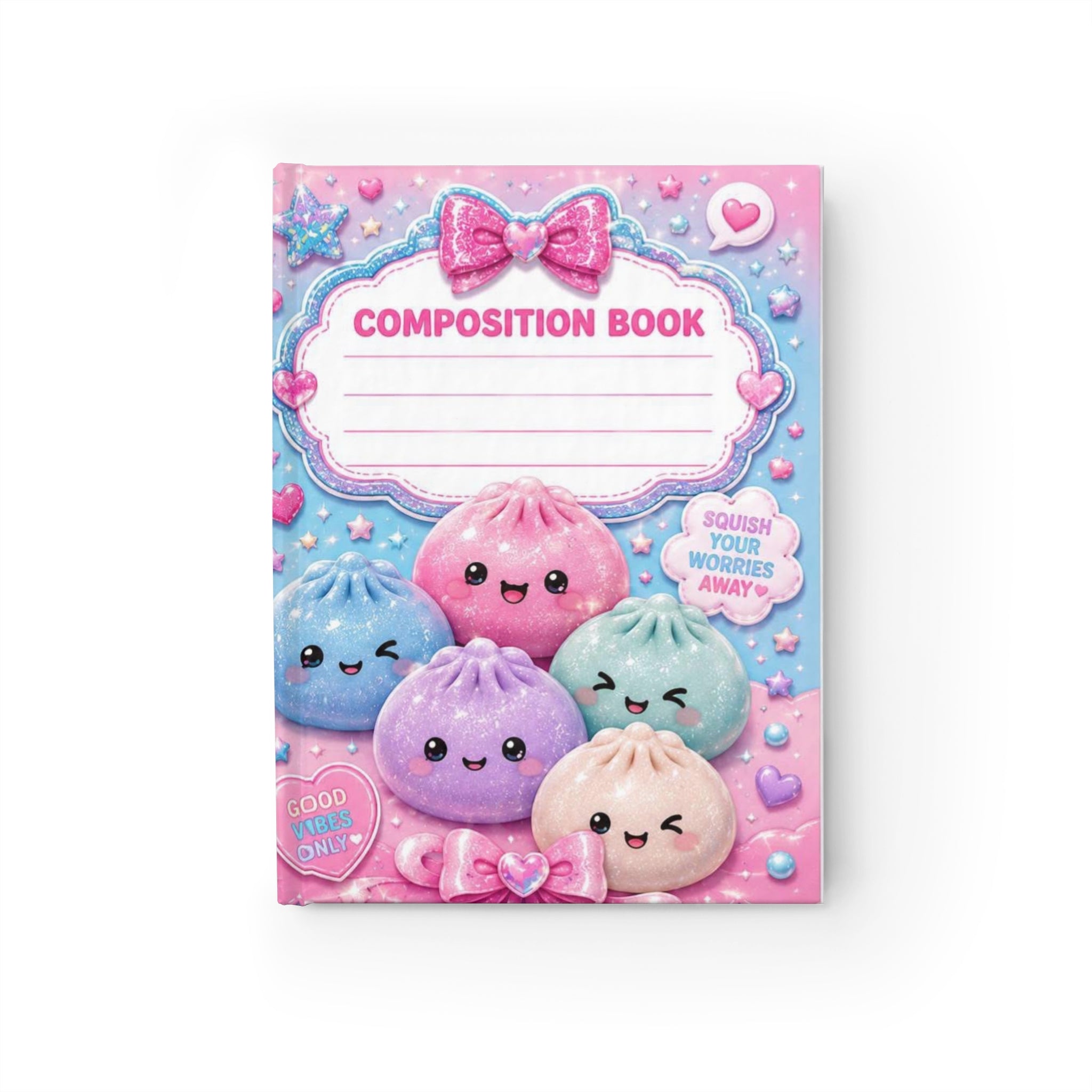 Kawaii Dumpling Composition Notebook — Ruled Journal with Cute Pastel Squishy Design