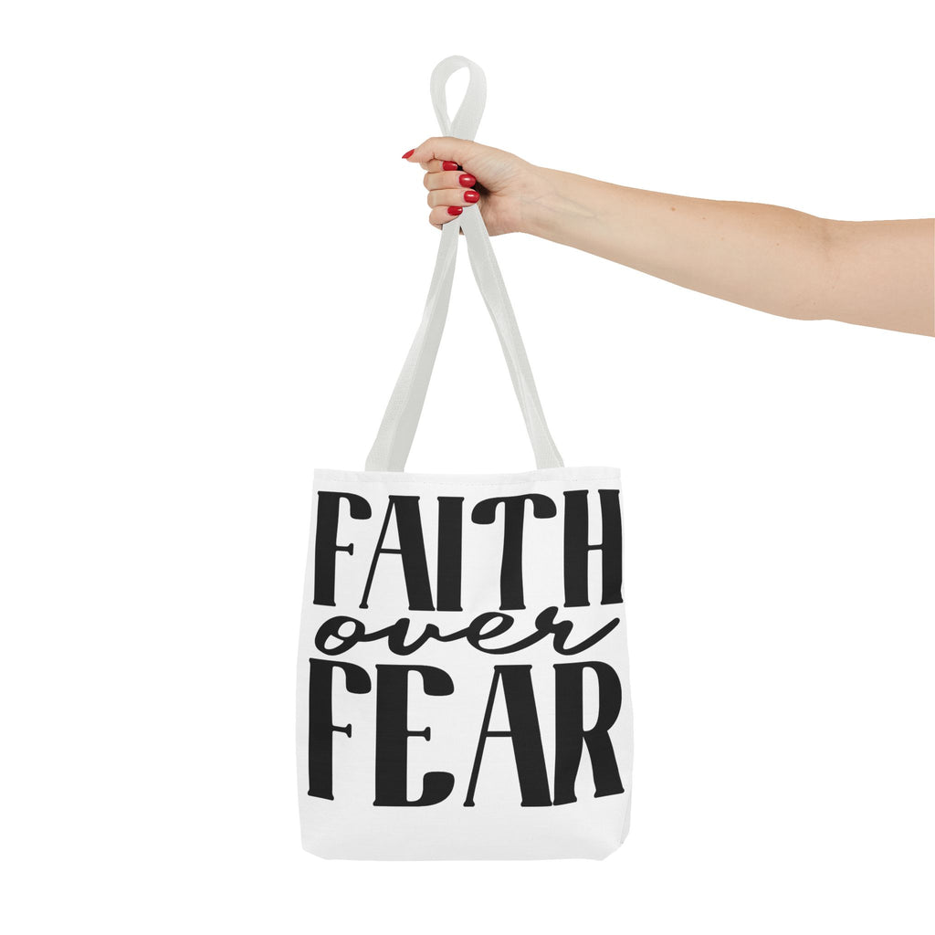 Faith Over Fear Tote Bag — Inspirational Christian Canvas Tote for Church, Gifts & Daily Use