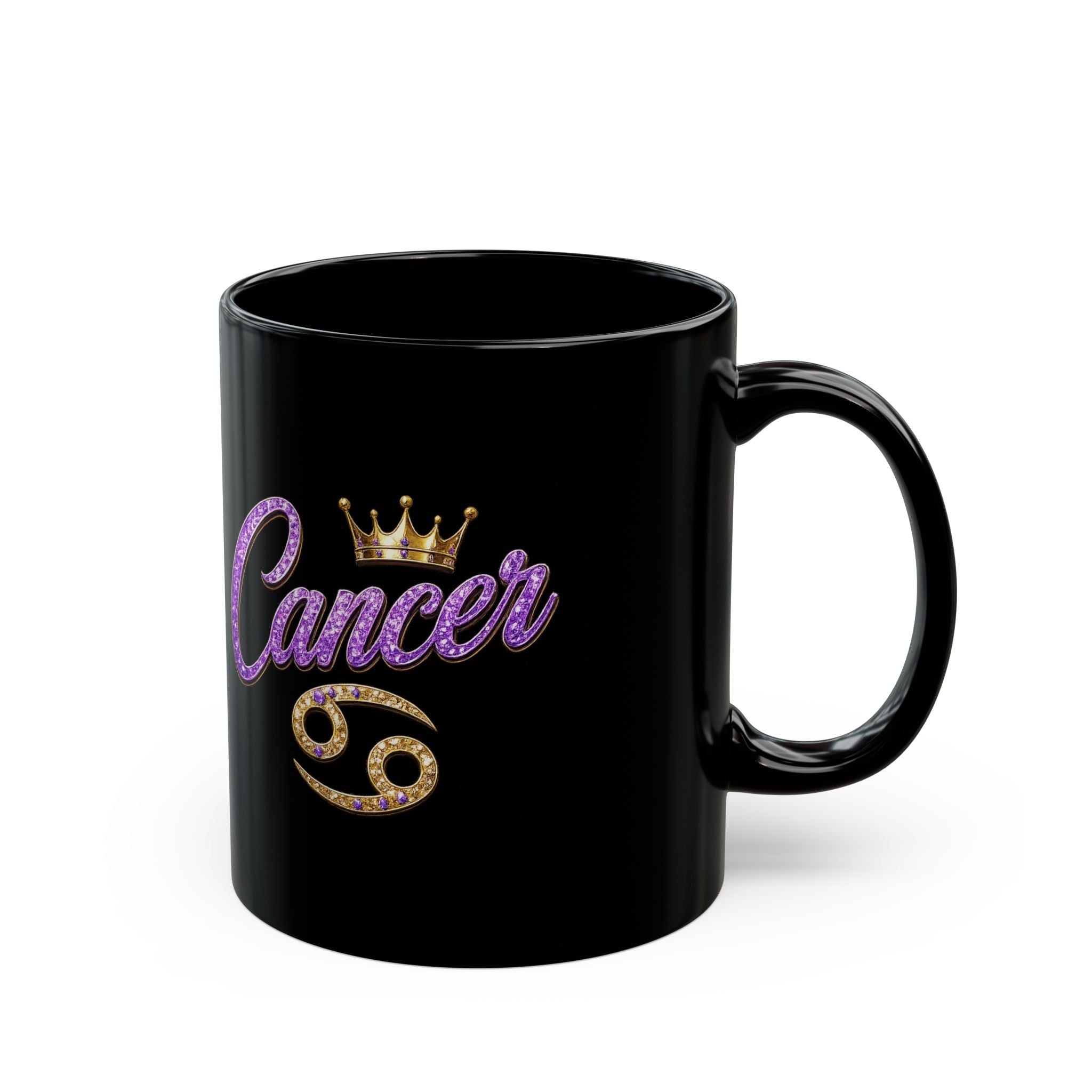 Cancer Zodiac Mug - Purple Glitter Astrological Coffee Cup (11oz & 15oz)