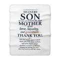 Sherpa Fleece Blanket — "To Every Son" Thank You Tribute Blanket (Mother to Son)