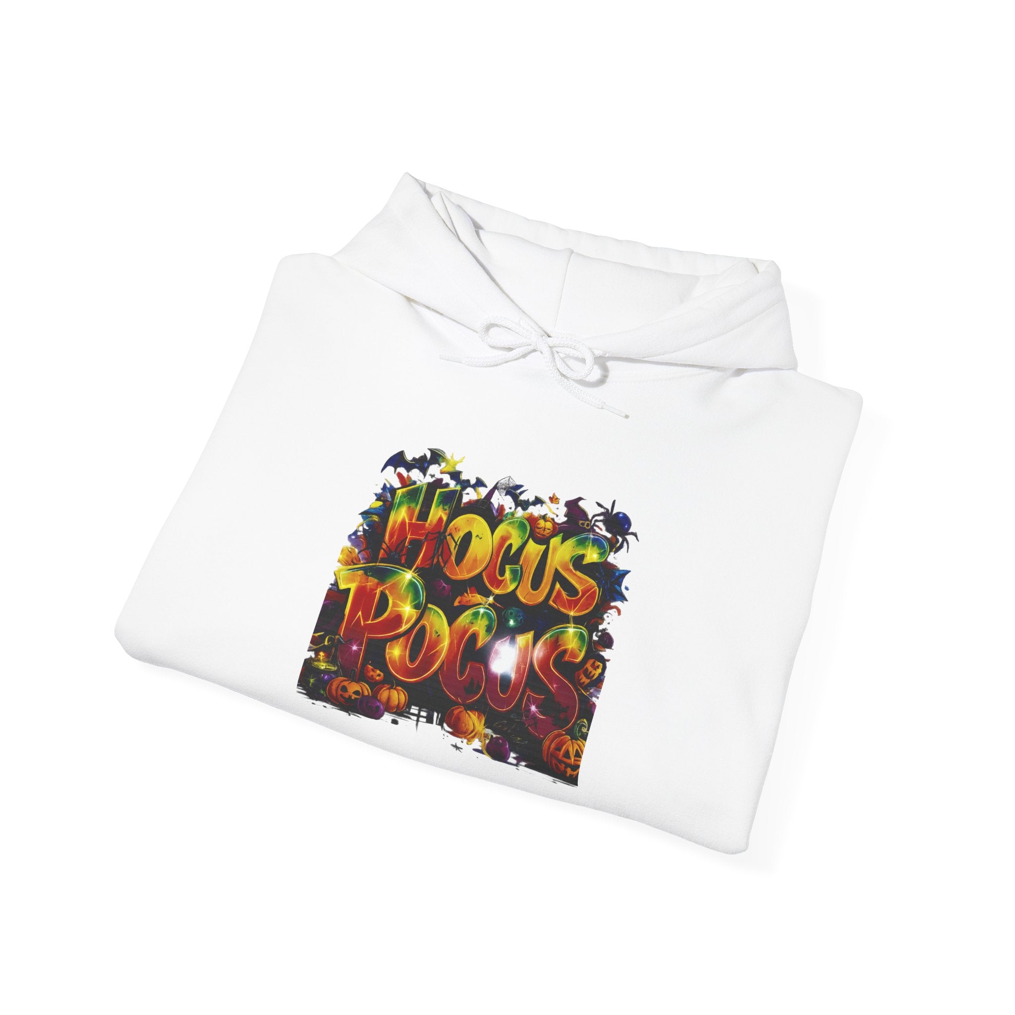 Hocus Pocus Halloween Hoodie — Colorful Spooky Graphic Pullover