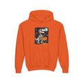 Youth Halloween Dino Hoodie — T-Rex with Jack-O'-Lantern & Moon