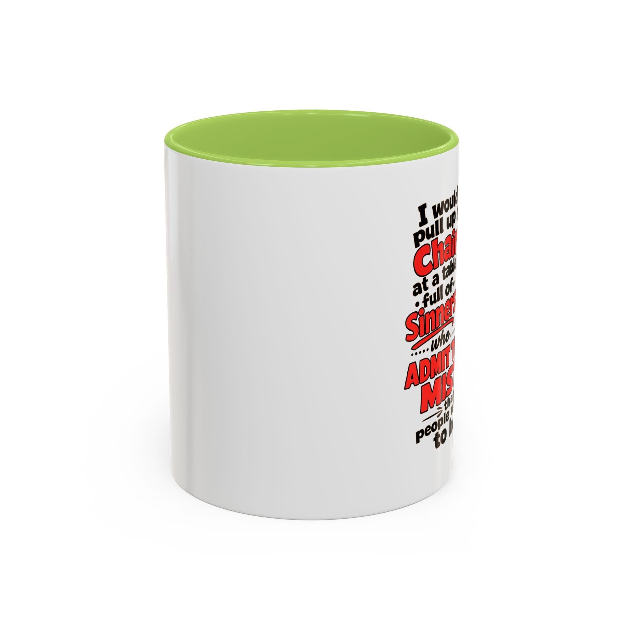 Accent Coffee Mug – 'Rather Pull Up a Chair' Religious Gnome Inspirational Coffee Mug