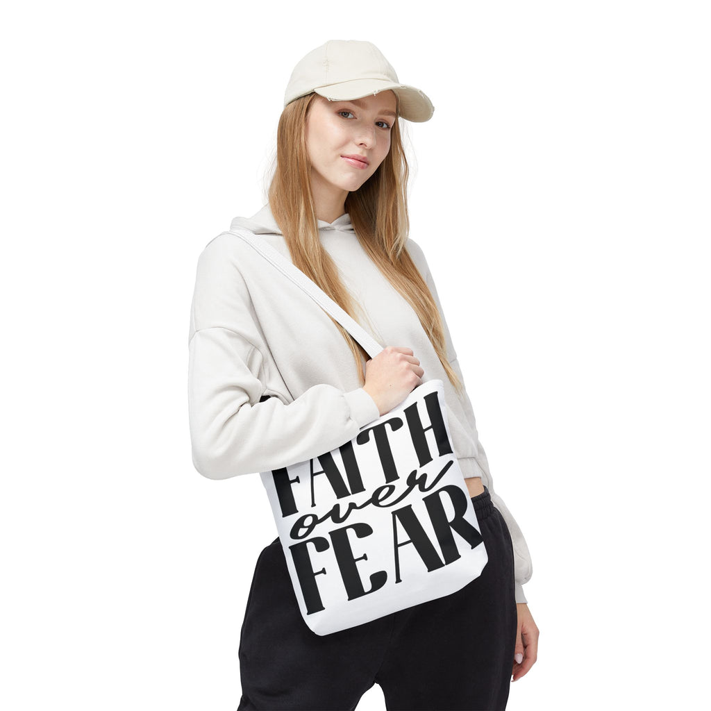 Faith Over Fear Tote Bag — Inspirational Christian Canvas Tote for Church, Gifts & Daily Use