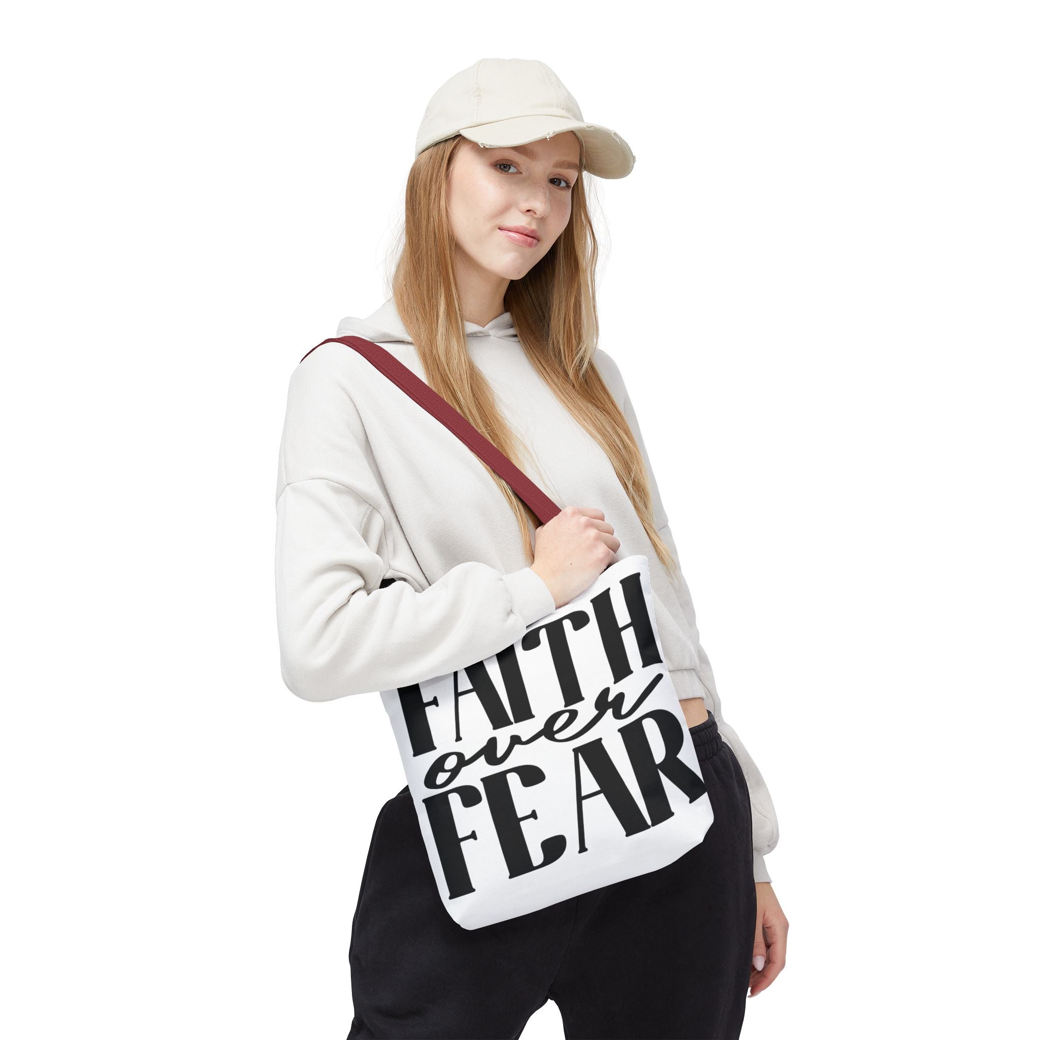 Faith Over Fear Tote Bag — Inspirational Christian Canvas Tote for Church, Gifts & Daily Use