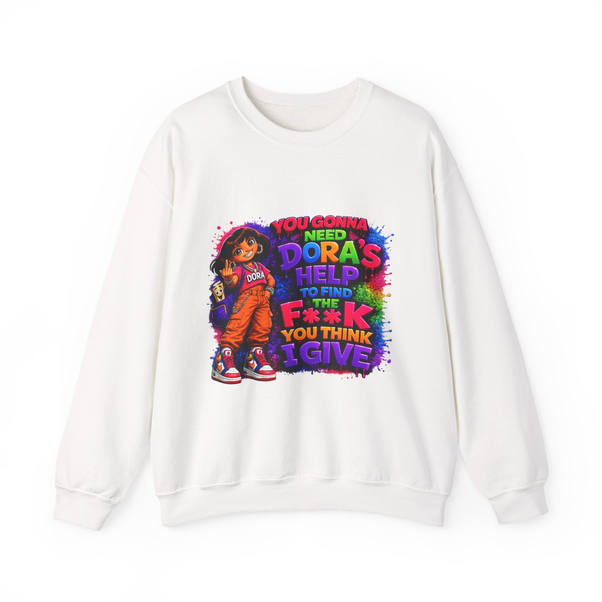 Graphic Sweatshirt — "You Gonna Need Dora's Help" Bold Streetwear Crewneck