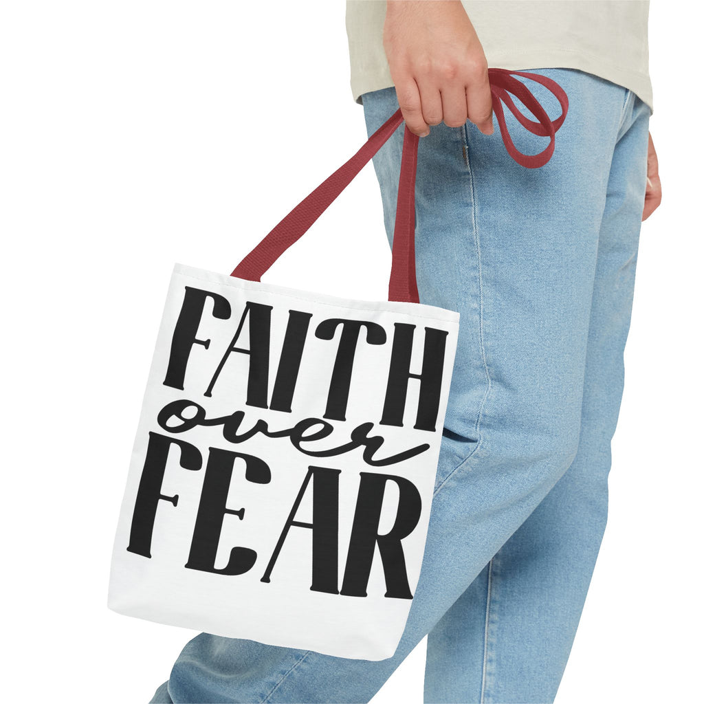 Faith Over Fear Tote Bag — Inspirational Christian Canvas Tote for Church, Gifts & Daily Use