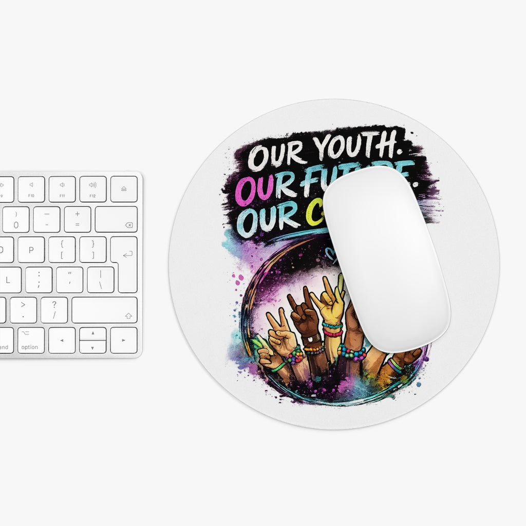 Mouse Pad — "Our Youth. Our Future. Our Choice." Colorful Activist Design