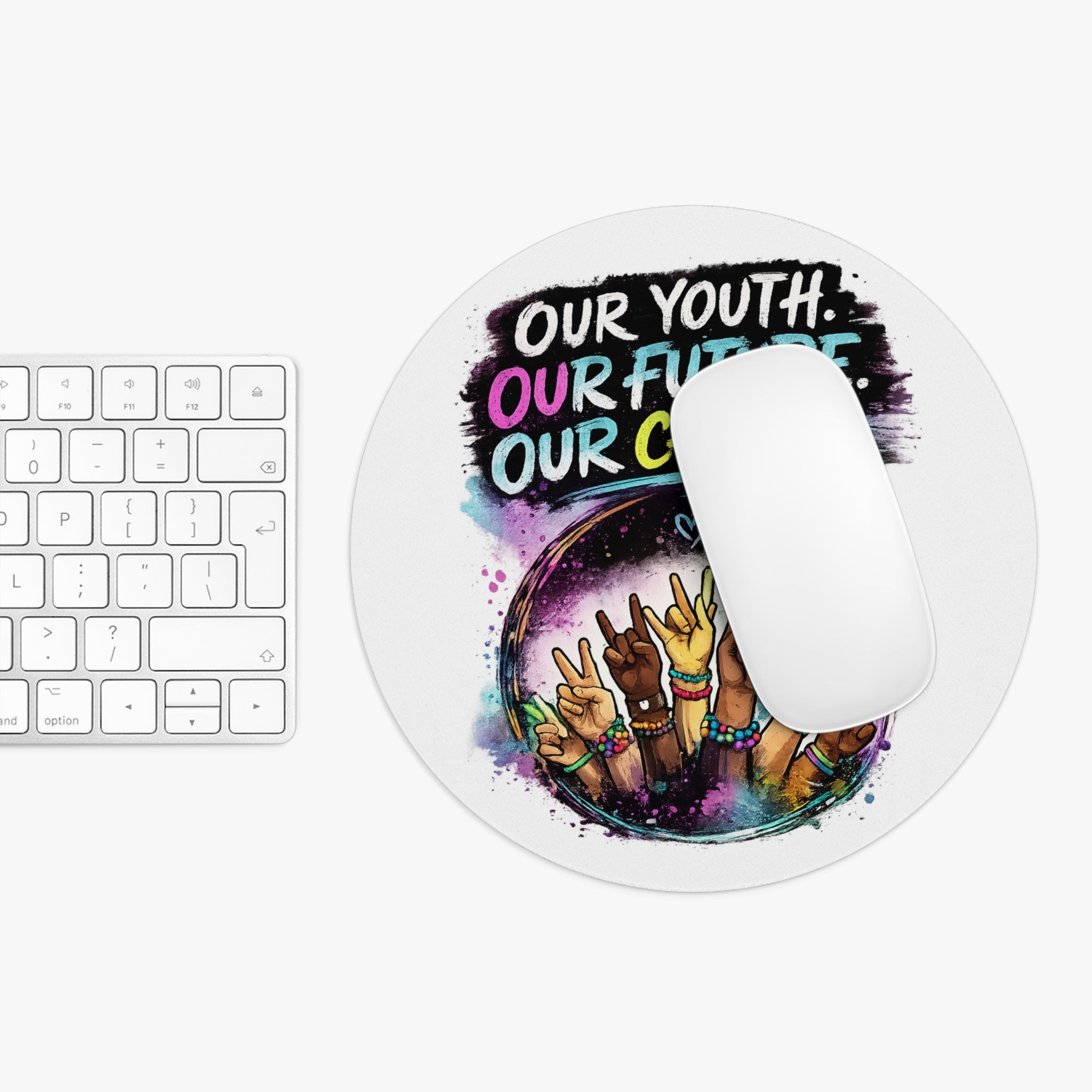 Mouse Pad — "Our Youth. Our Future. Our Choice." Colorful Activist Design