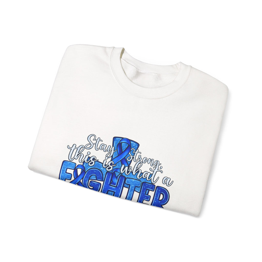 Crewneck Sweatshirt - This Is What a Fighter Looks Like (Blue Ribbon Awareness)