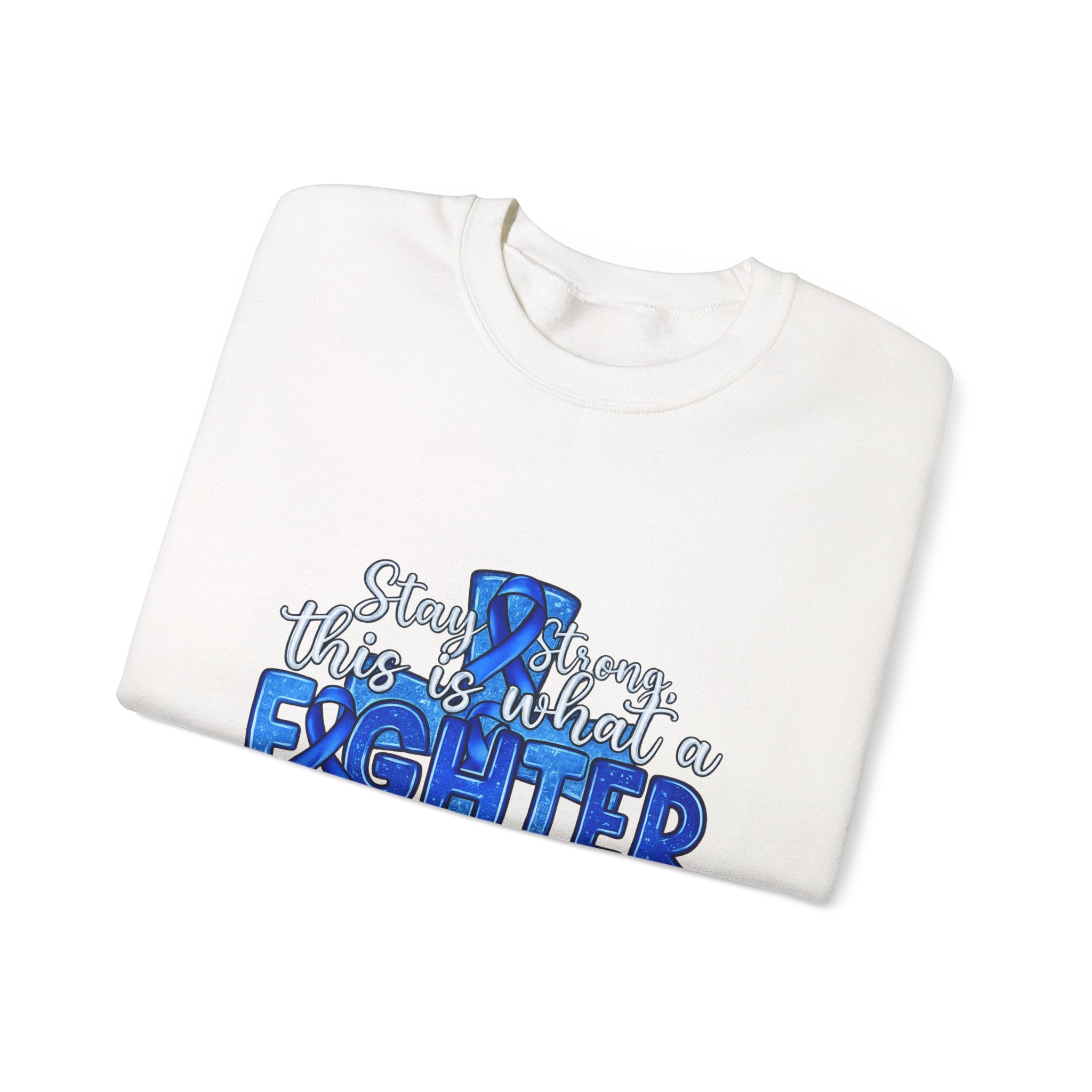 Crewneck Sweatshirt - This Is What a Fighter Looks Like (Blue Ribbon Awareness)