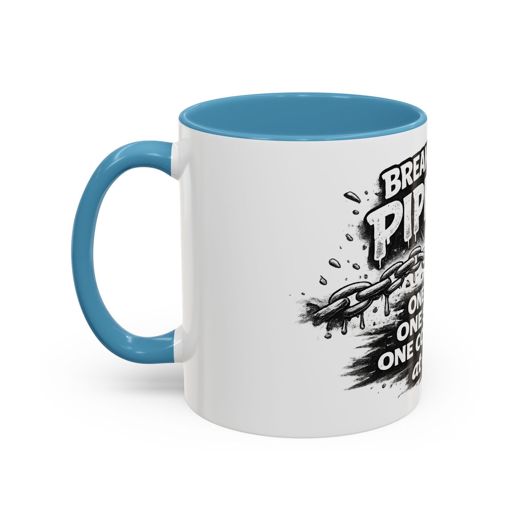 Breaking the Pipeline Coffee Mug — "Breaking the Pipeline: One Child, One School, One Community at a Time"
