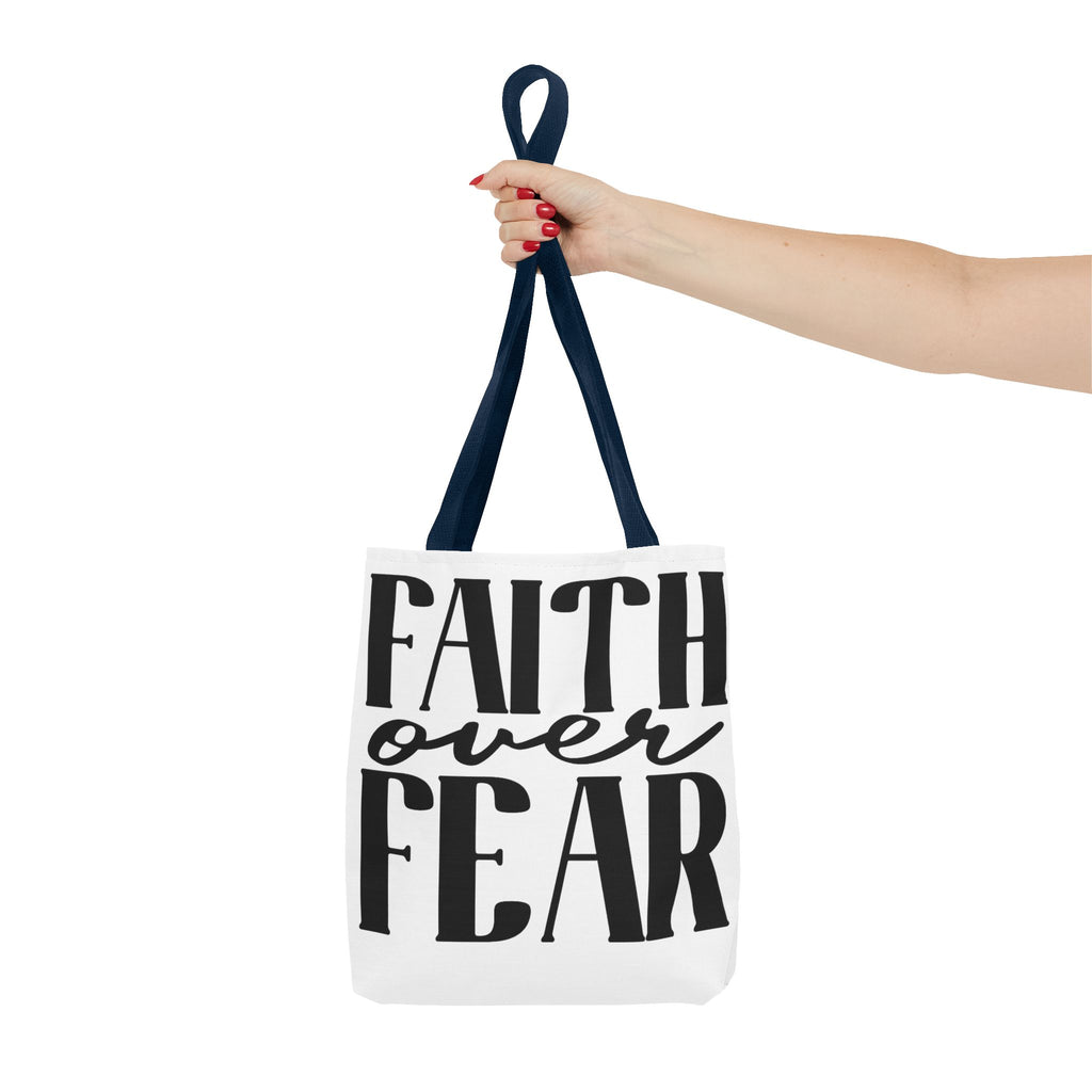 Faith Over Fear Tote Bag — Inspirational Christian Canvas Tote for Church, Gifts & Daily Use