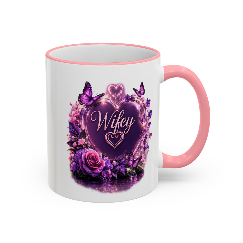Floral Horse Accent Rim Mug — Purple Watercolor Equestrian Coffee Cup (11oz/15oz)