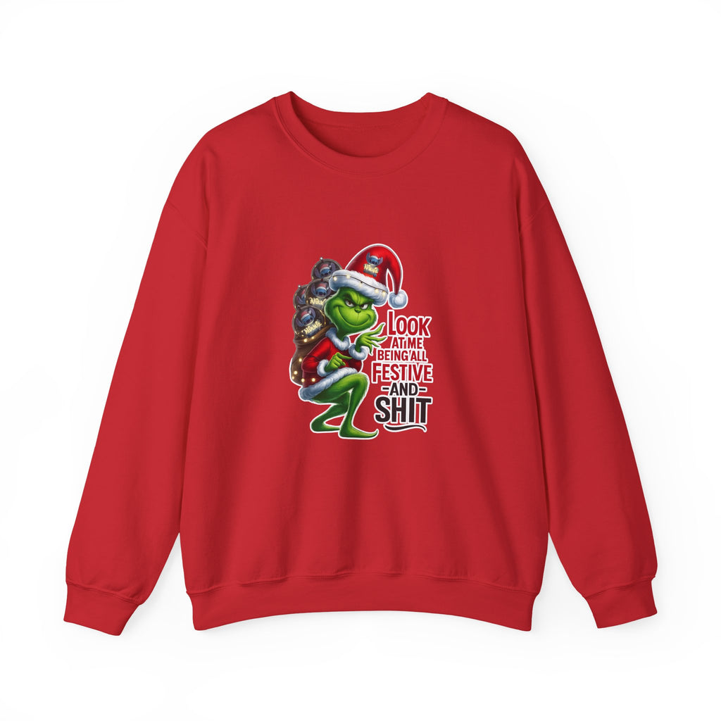 Festive Frog Holiday Sweatshirt — "Look at Me Being All Festive and Shit"