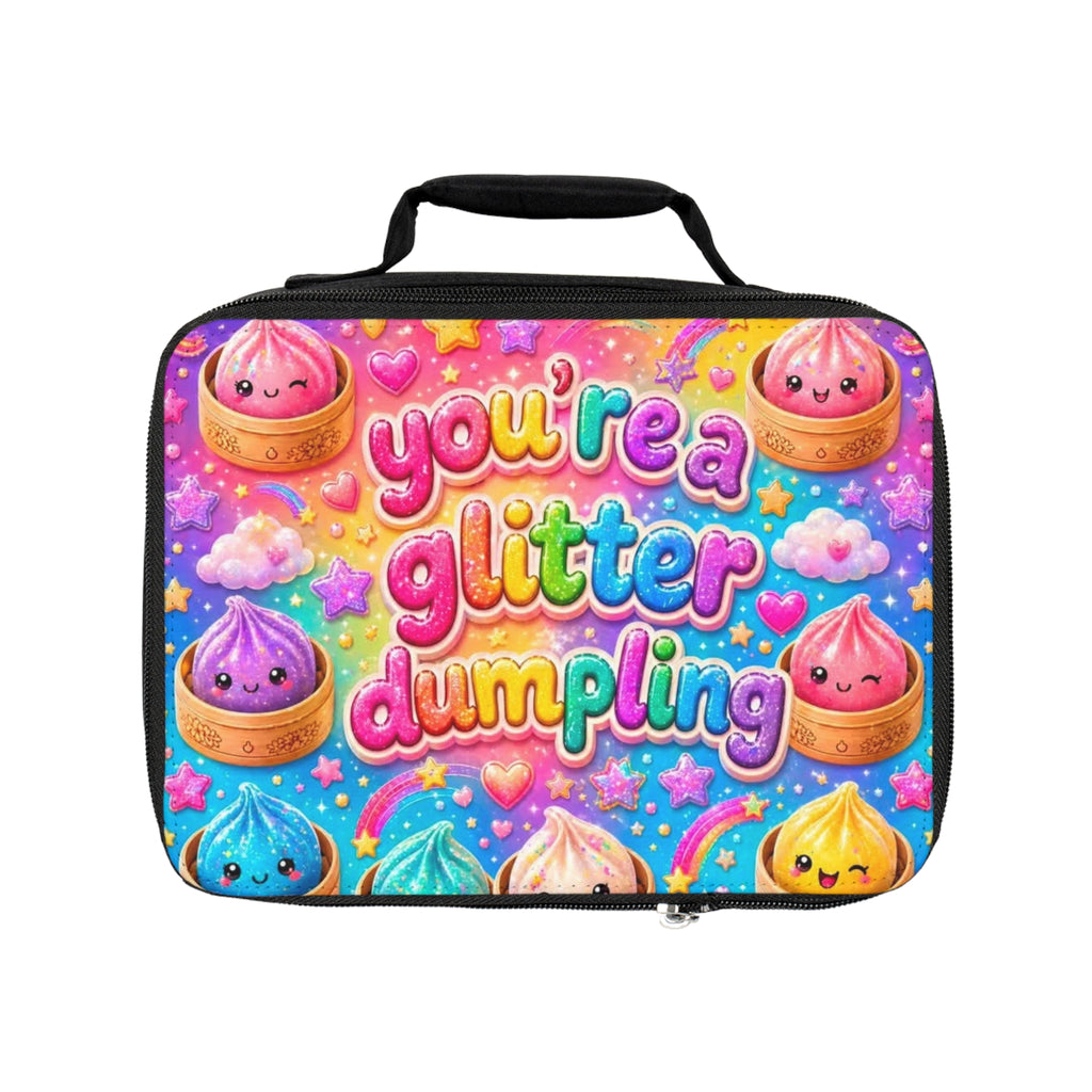 Cute 'You're a Glitter Dumpling' Lunch Bag – Kawaii Rainbow Bento Tote