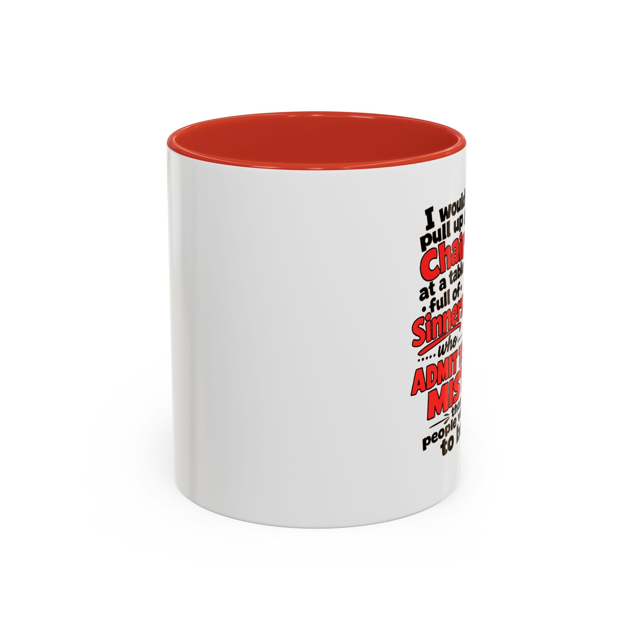 Accent Coffee Mug – 'Rather Pull Up a Chair' Religious Gnome Inspirational Coffee Mug