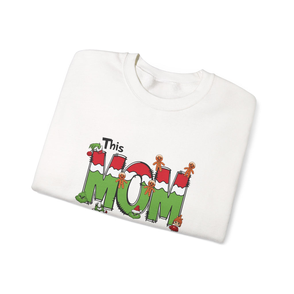 Mom Christmas Sweatshirt — "This Mom Loves Her Little Grinches" Holiday Crewneck