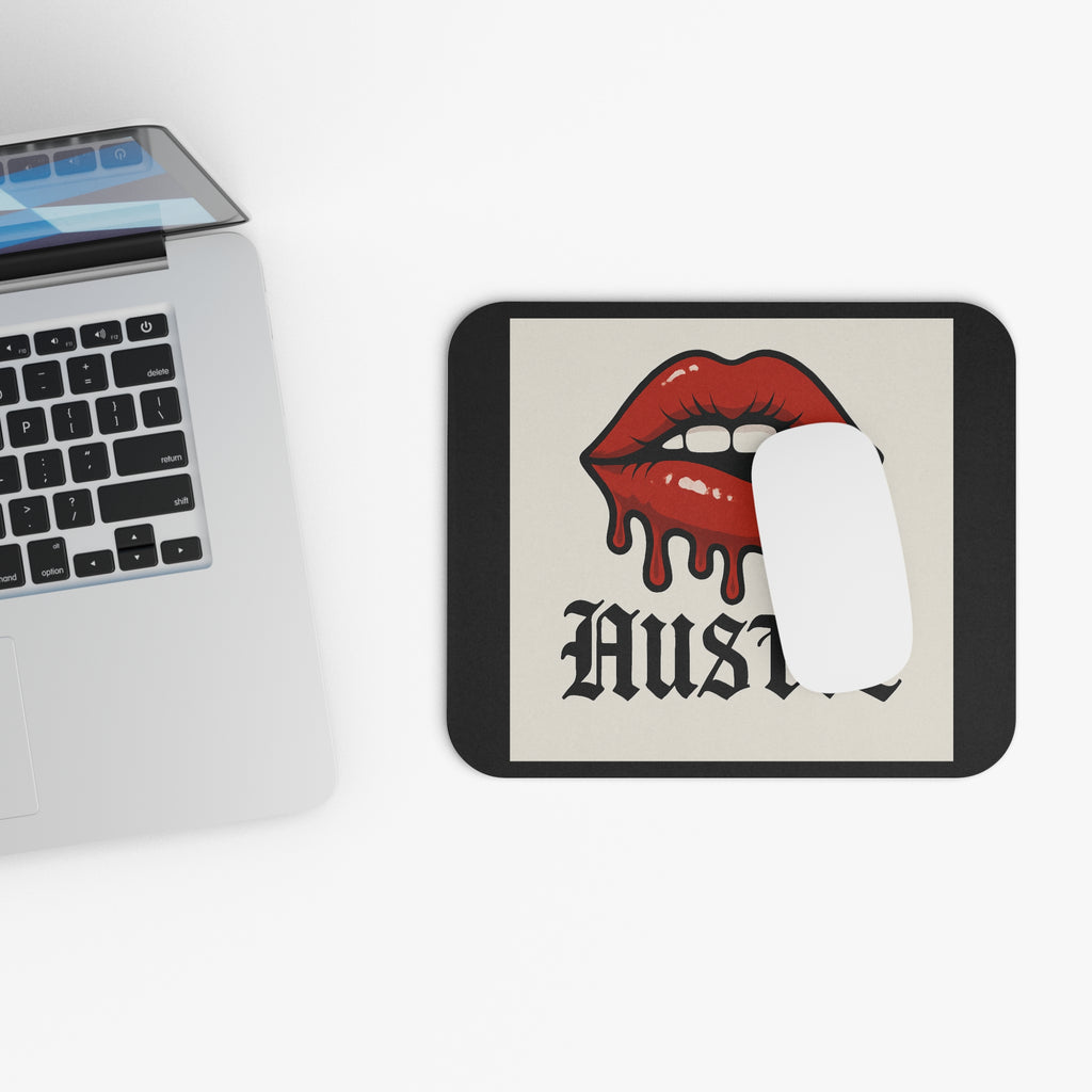 Hustle Dripping Lips Mouse Pad — Retro Gothic Desk Mat