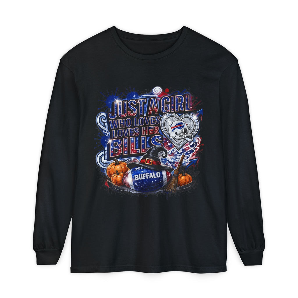 Long Sleeve T-Shirt — "Just a Girl Who Loves Her Bills" Buffalo Football Fan Tee
