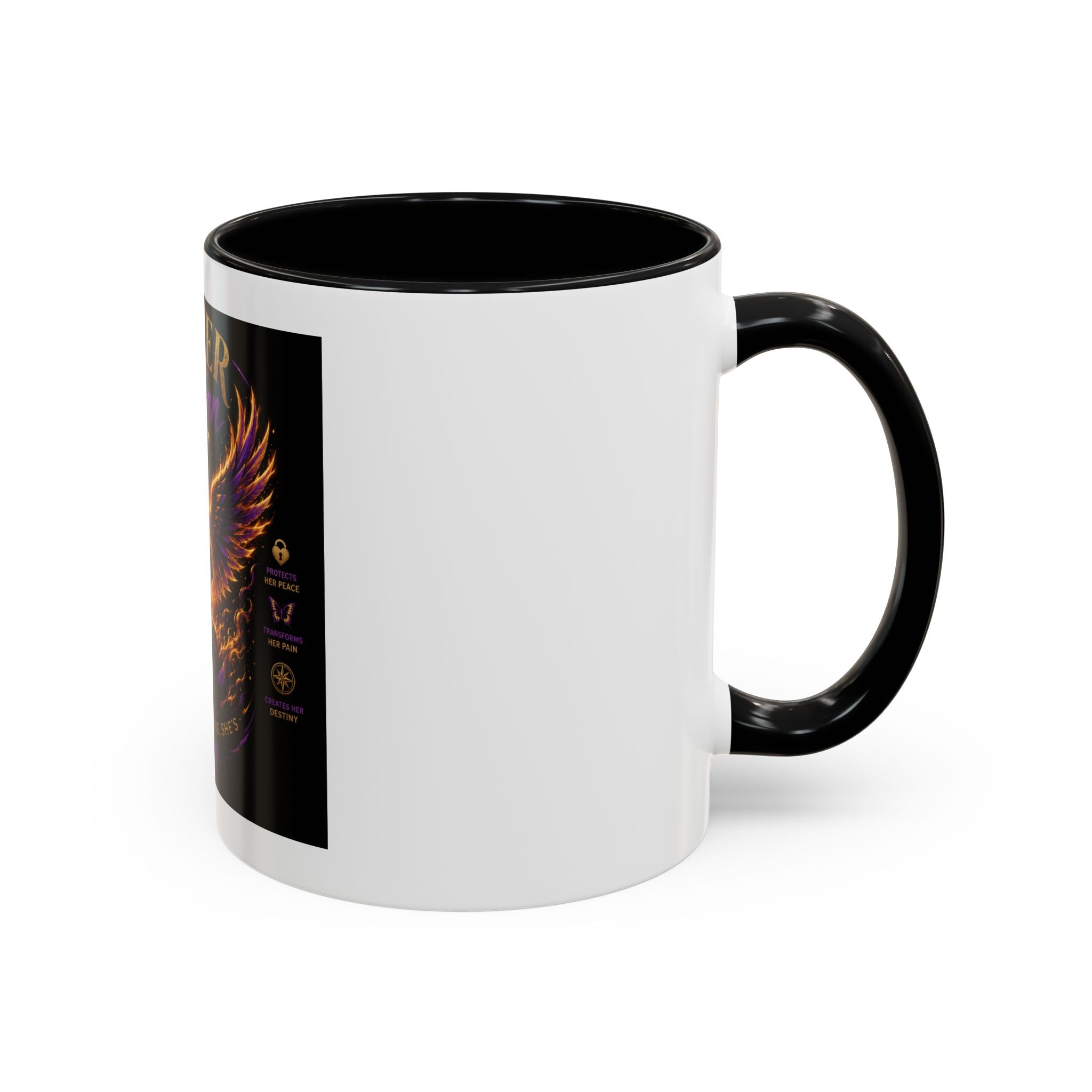 Power of a Woman Coffee Mug — Inspirational Phoenix Design (11/15 oz)