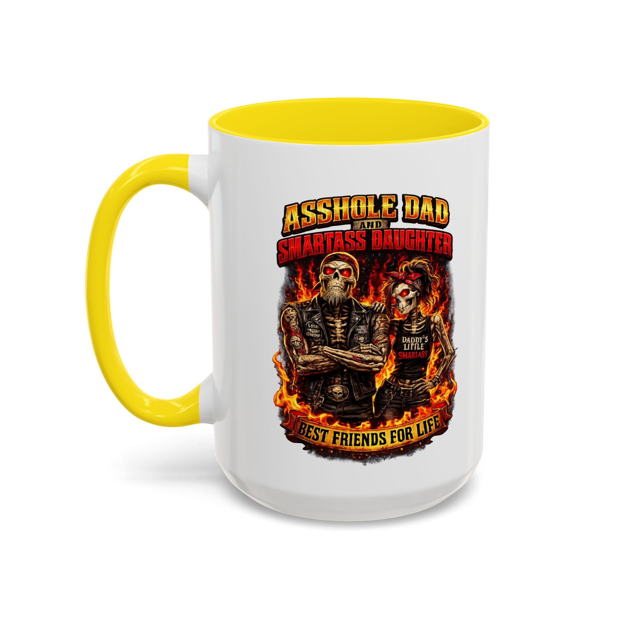Flaming Skull Coffee Mug — Biker Rock Accent Mug (11/15oz)