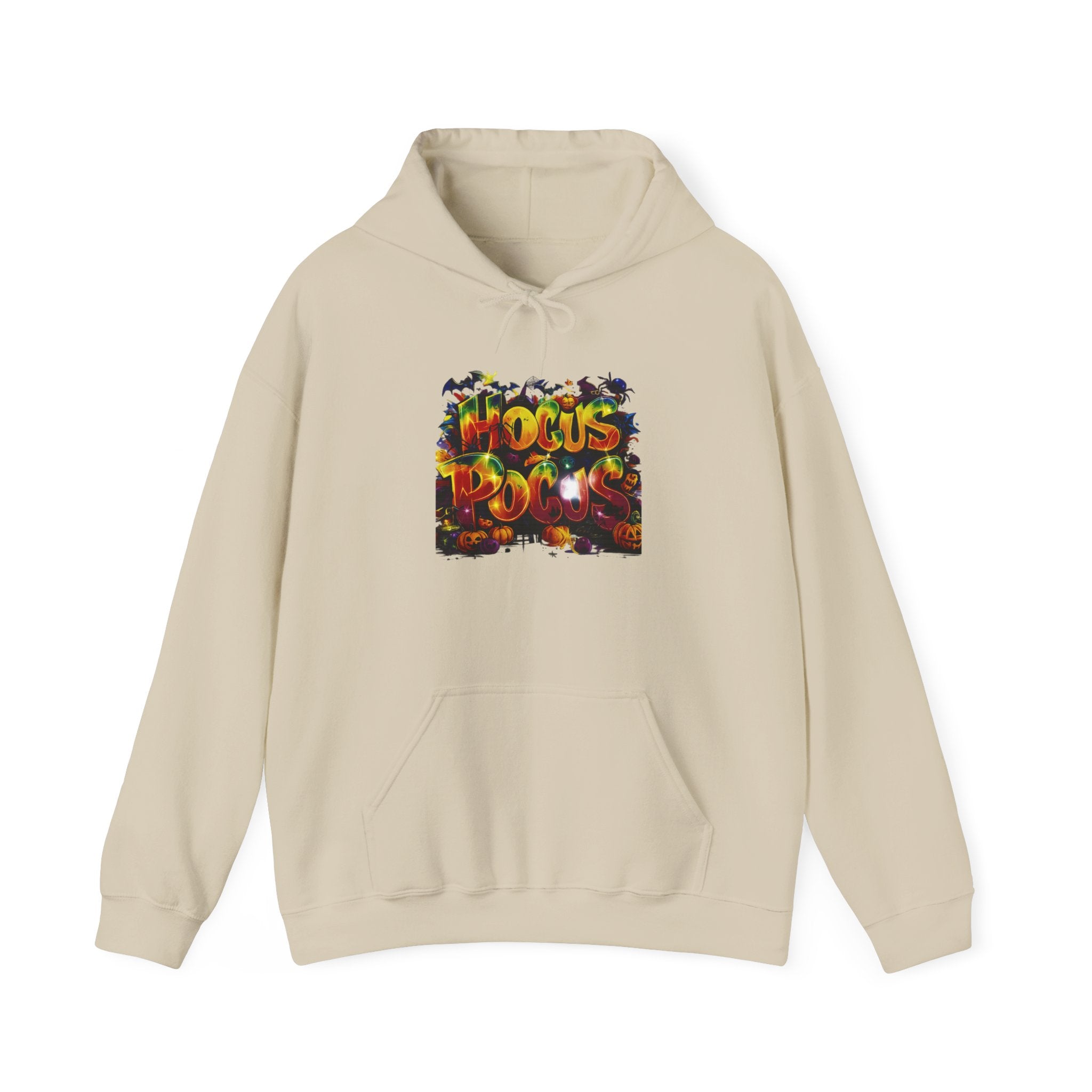 Hocus Pocus Halloween Hoodie — Colorful Spooky Graphic Pullover